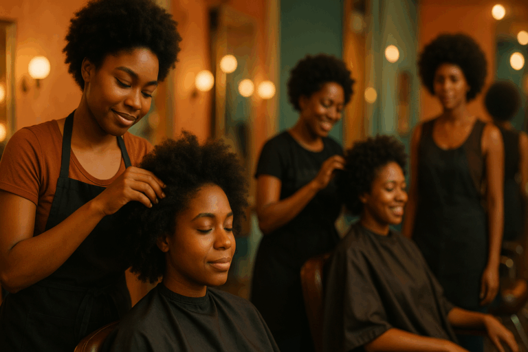 Salon de coiffure afro à succès